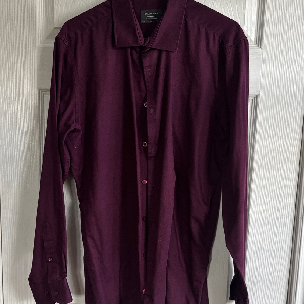 Elegant Men's Dress Shirt in Rich Purple